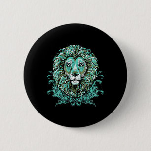 Majestic Lion Mane Detailkunst - Löwen sind die Kö Button