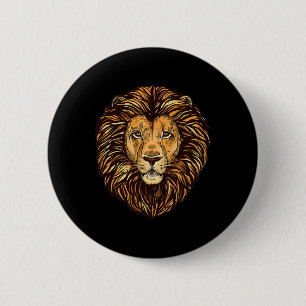 Majestic Lion Mane Detaillierte Kunst - Niedliche Button