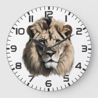 Majestic Lion Portrait Horloge murale