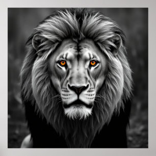 Majestic Lion Portrait - Kraft im Kohlebergbau Poster