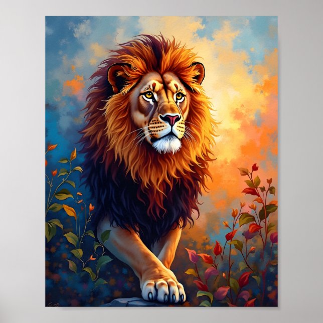 Majestic Lion Portrait Poster (Vorne)