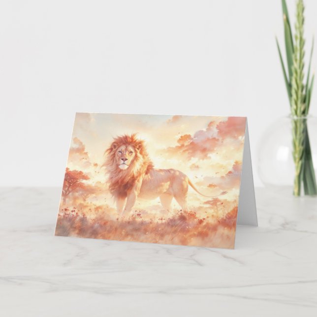 Majestic Lion Pride of the Savannah Karte (Vorderseite)