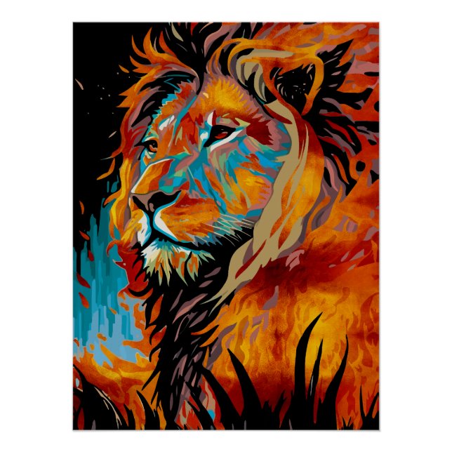 Majestic Lion Protection Forests Poster (Vorderseite)