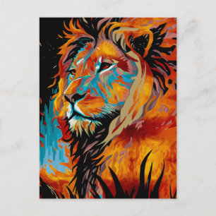 Majestic Lion Protection Forests Postkarte