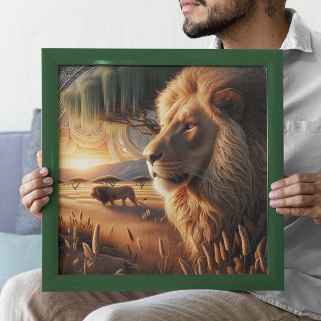 Majestic Lion Roaming mit Awe Poster (Von Creator hochgeladen)