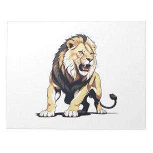 Majestic Lion Silhouette in Bold Vector Art Notizblock