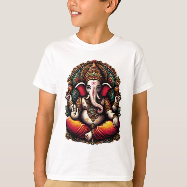 Majestic Lord Ganesha in göttlicher Aura" T-Shirt (Vorderseite)