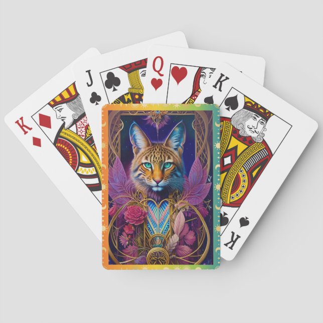 Majestic Lynx Art Games Illustriert Spirit Animal Spielkarten (Rückseite)