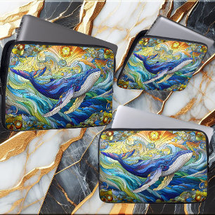 Majestic Marine Mosaik A Stainted Glass Whale Laptopschutzhülle