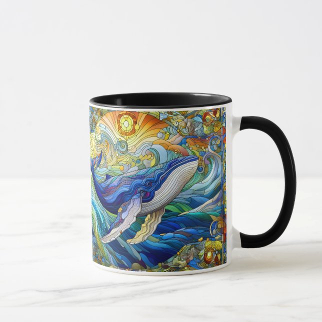 Majestic Marine Mosaik A Stainted Glass Whale Tasse (Rechts)