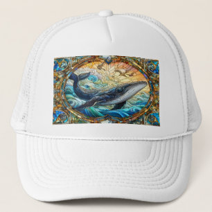 Majestic Marine Mosaik A Stainted Glass Whale Truckerkappe