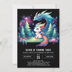 Majestic Minimalistisch Dragon Birthday Einladung