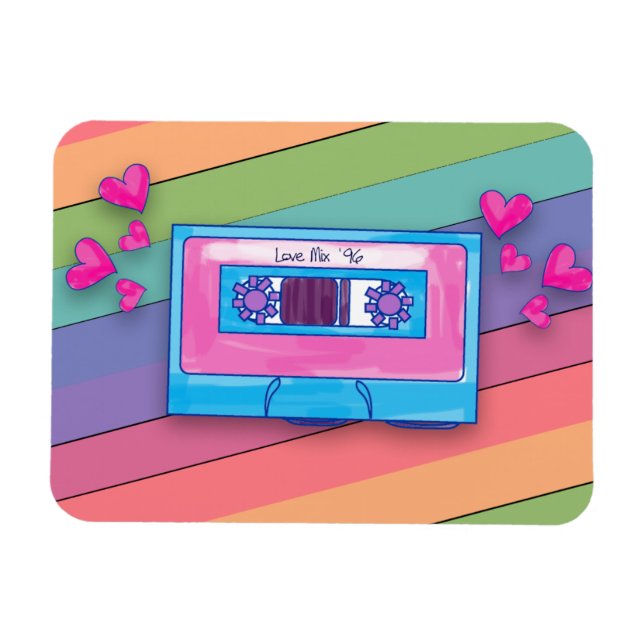 Majestic Mixtape Niedlich farbenfrohe Musik Retro  Magnet (Horizontal)