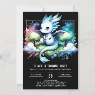 Majestic Modern Dragon Birthday Einladung