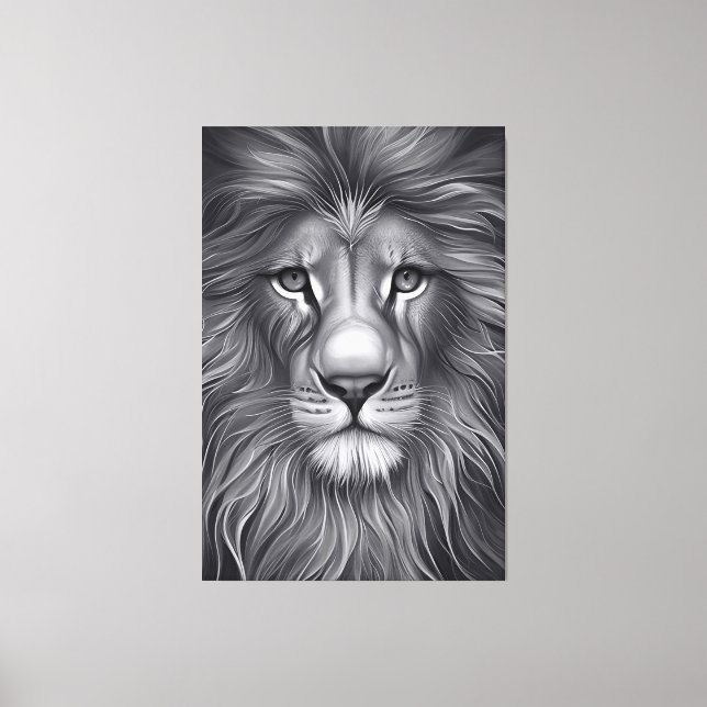 Majestic Monochrome: Der faszinierende Blick der L Leinwanddruck (Vorderseite)