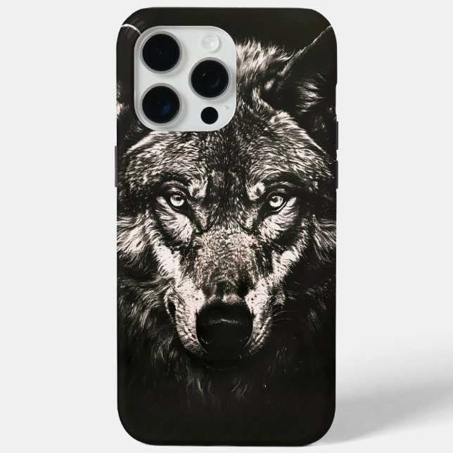 Majestic Monochrome Wild Wolf Case-Mate iPhone Hülle (Rückseite)