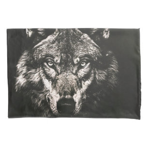 Majestic Monochrome Wild Wolf Kissenbezug