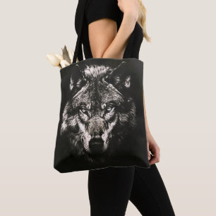 Majestic Monochrome Wild Wolf Tasche
