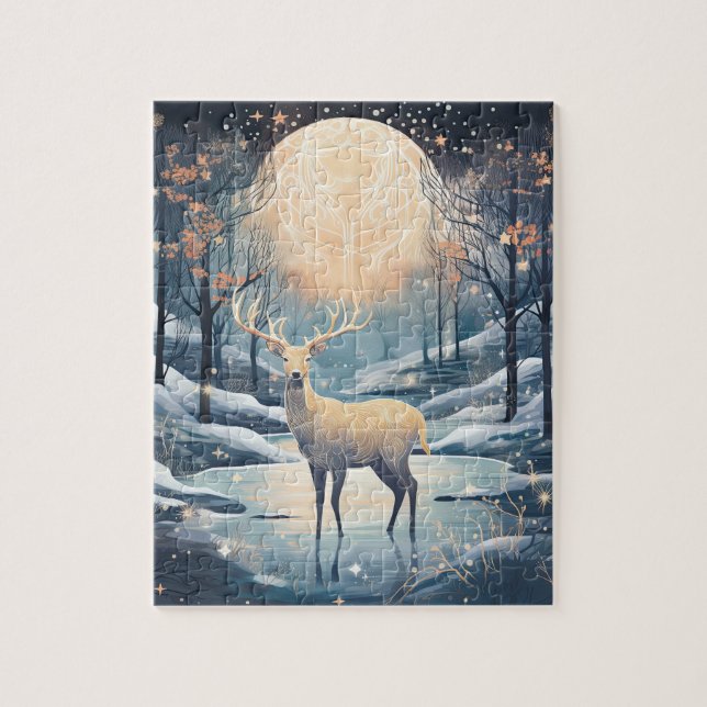 Majestic Moonlight Rentier Weihnachtsfeiertag (Vertikal)