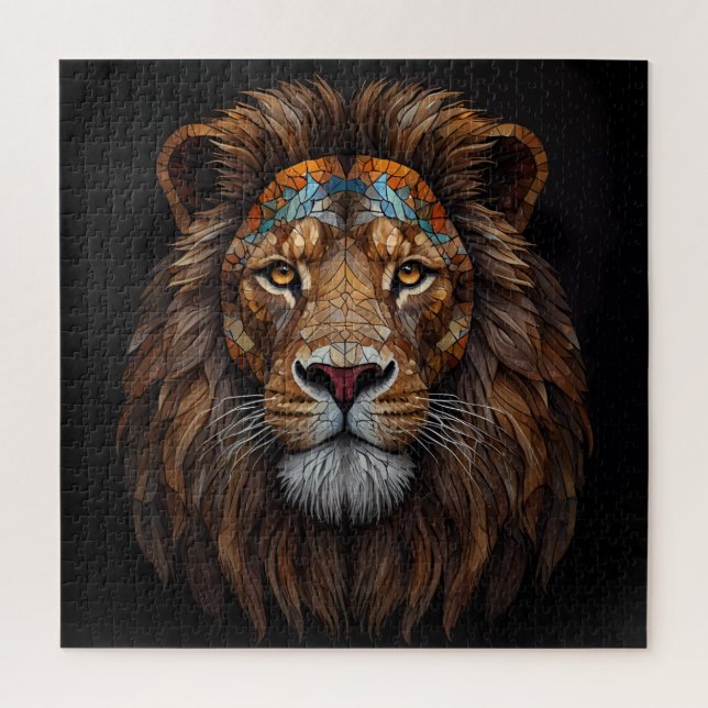 Majestic Mosaik Lion Head (Vertikal)