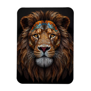 Majestic Mosaik Lion Head Magnet