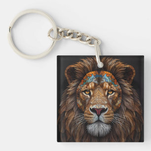 Majestic Mosaik Lion Head Schlüsselanhänger