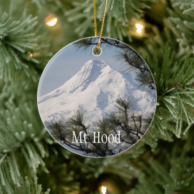 Majestic Mount Hood Foto Keramikornament (Baum)