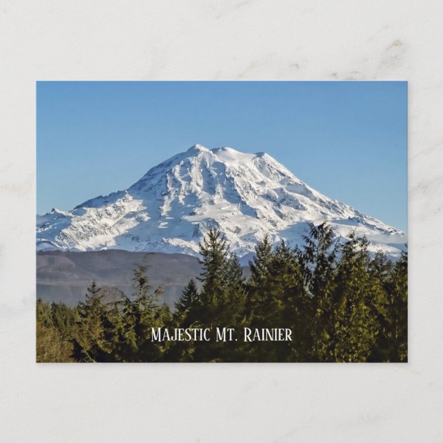 Majestic Mount Rainier, Schöner Berg von Washingto Postkarte (Vorderseite)