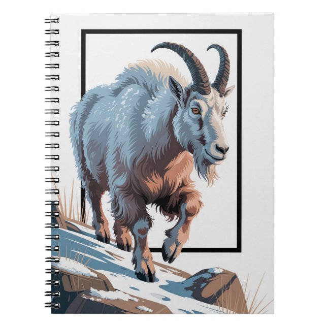 Majestic Mountain Goat 3D Frame Illustration Notizblock (Vorderseite)