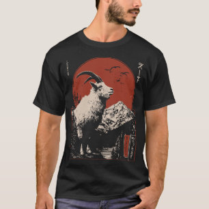 Majestic Mountain Goat Alp Wildlife Design T-Shirt