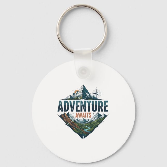Majestic Mountain & River Adventure Art Print Schlüsselanhänger (Vorderseite)