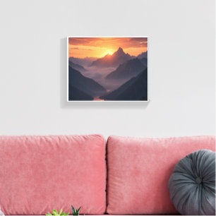 Majestic Mountain Sunset Leinwanddruck