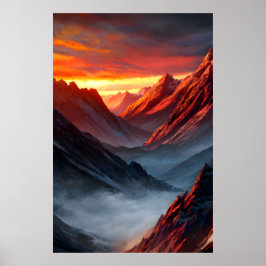 Majestic Mountain Sunset Poster