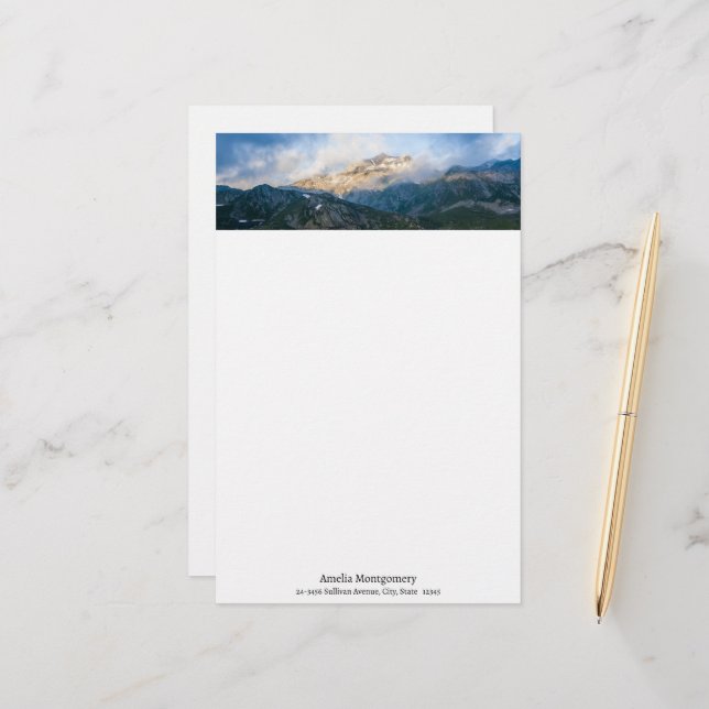 Majestic Mountains Landschaftlich Nature Foto Briefpapier (Vorderseite/Rückseite Beispiel)