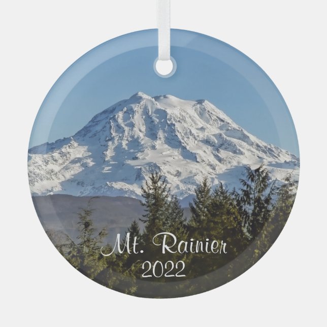 Majestic Mt Rainier, WA Ornament Aus Glas (Vorderseite)