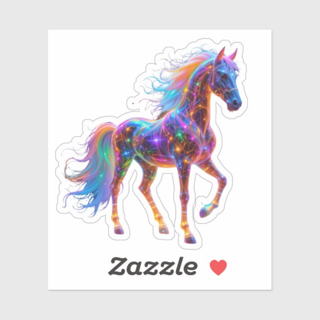 Majestic Neon Horse Aufkleber (Blatt)