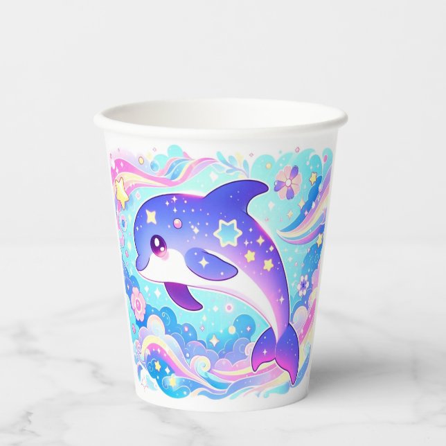 Majestic Niedlich Delphin Baby Dusche Pappbecher (Vorderseite)