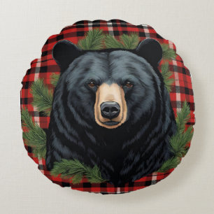 Majestic Northern Black Bear Rundkissen Rundes Kissen