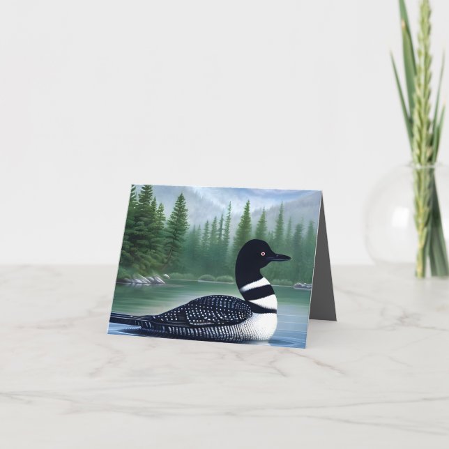 Majestic Northern Wilderness Loon Karte (Vorderseite)