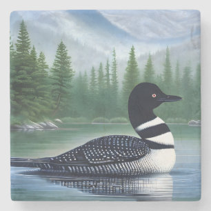 Majestic Northern Wilderness Loon Steinuntersetzer