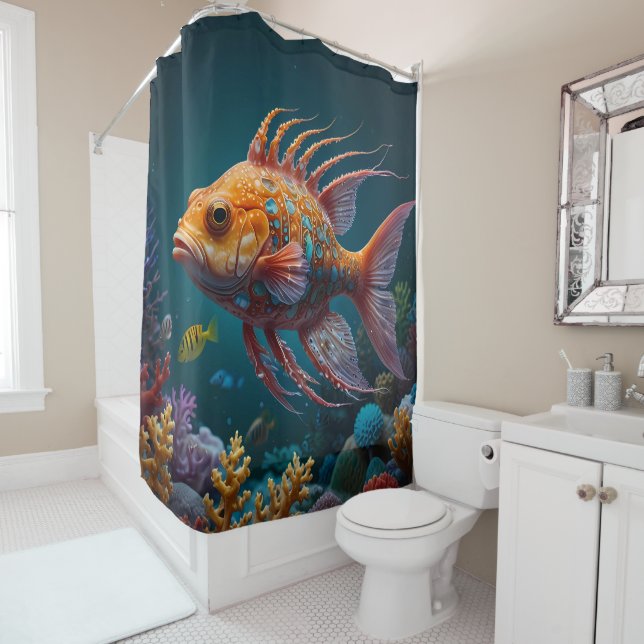 Majestic Orange Sea Fish Beauty Duschvorhang (Beispiel)