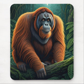 Majestic Orangutan in the Jungle Mousepad