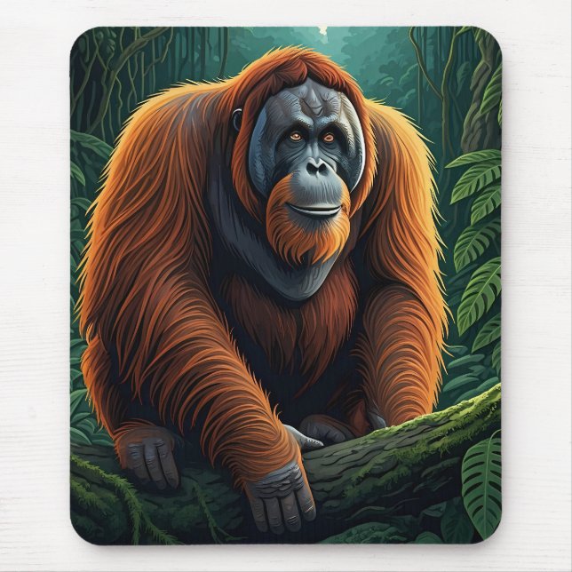 Majestic Orangutan in the Jungle Mousepad (Vorne)