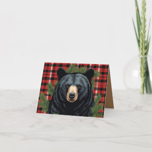 Majestic Ours noir du Nord plié Carte de remerciem