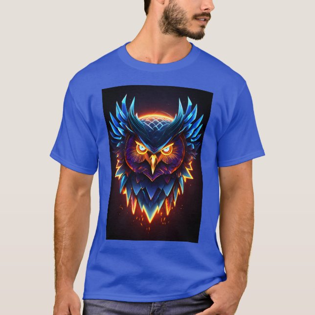 Majestic Owl Head Print T - Shirt .-Nature Inspiri (Vorderseite)