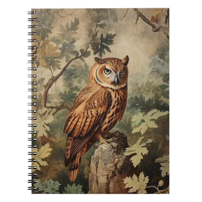 Majestic Owl in einem Wald Notizblock (Vorderseite)