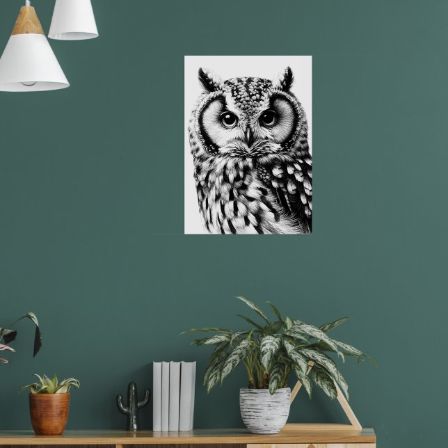 Majestic Owl Portrait Poster Custom Size (Wohnzimmer 1)