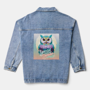 "Majestic Owl with Motivierend Message" Jeansjacke