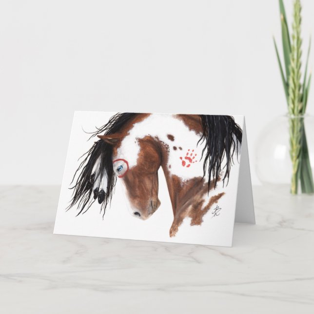 Majestic Painted Pony Horse von BiHrLe Karte (Vorderseite)