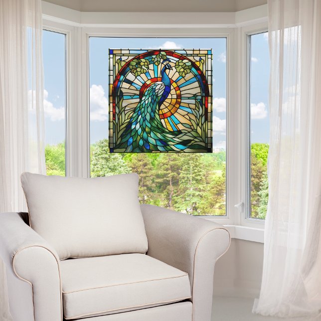 Majestic Peacock-Imitate aus festem Glas Fensteraufkleber (Von Creator hochgeladen)